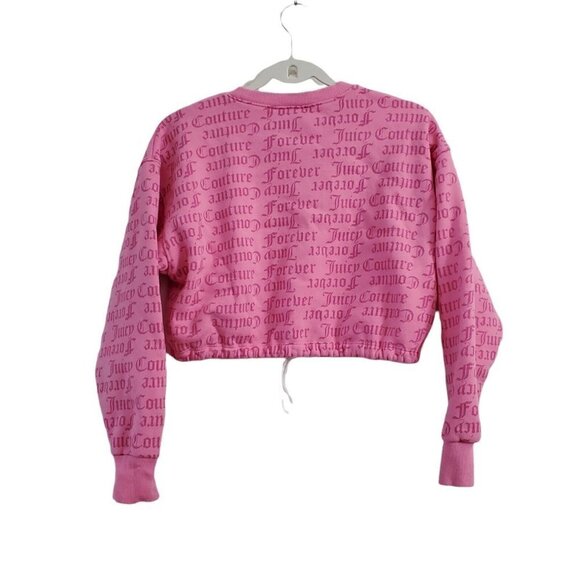 Juicy Couture x Forever 21 Crop Sweater‎ Small Pink Fleece Pullover Barbiecore - Picture 6 of 9